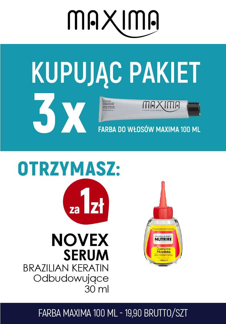 Farba MAXIMA x 3 + serum Brazylian 30ml