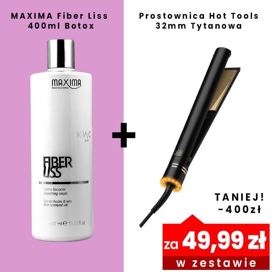 MAXIMA Fiber Liss 400ml Botox + prostownica Hot Tools 32mm Tytanowa za 49,99zł ( zestaw )