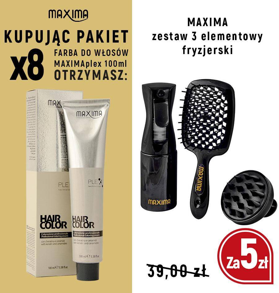 Farba MAXIMA Plex x 8 + zestaw 3 elem 2024 MAXIMA za 5zł ( rozpylacz, szczotka, masażer )