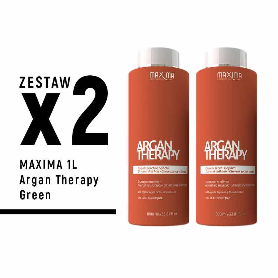 Szampon MAXIMA 1L Argan Therapy Green x 2szt  ZESTAW