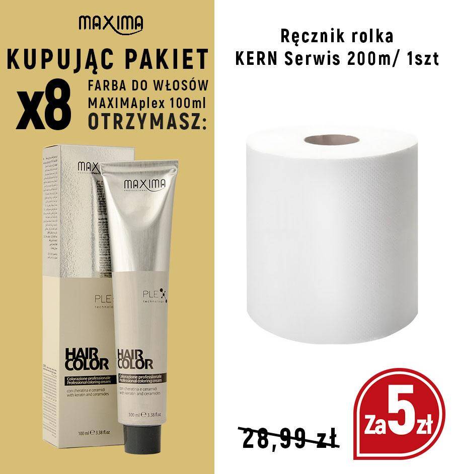 Farba MAXIMA Plex x 8 + ręcznik rolka KERN Serwis 200m/ 1szt za 5zł