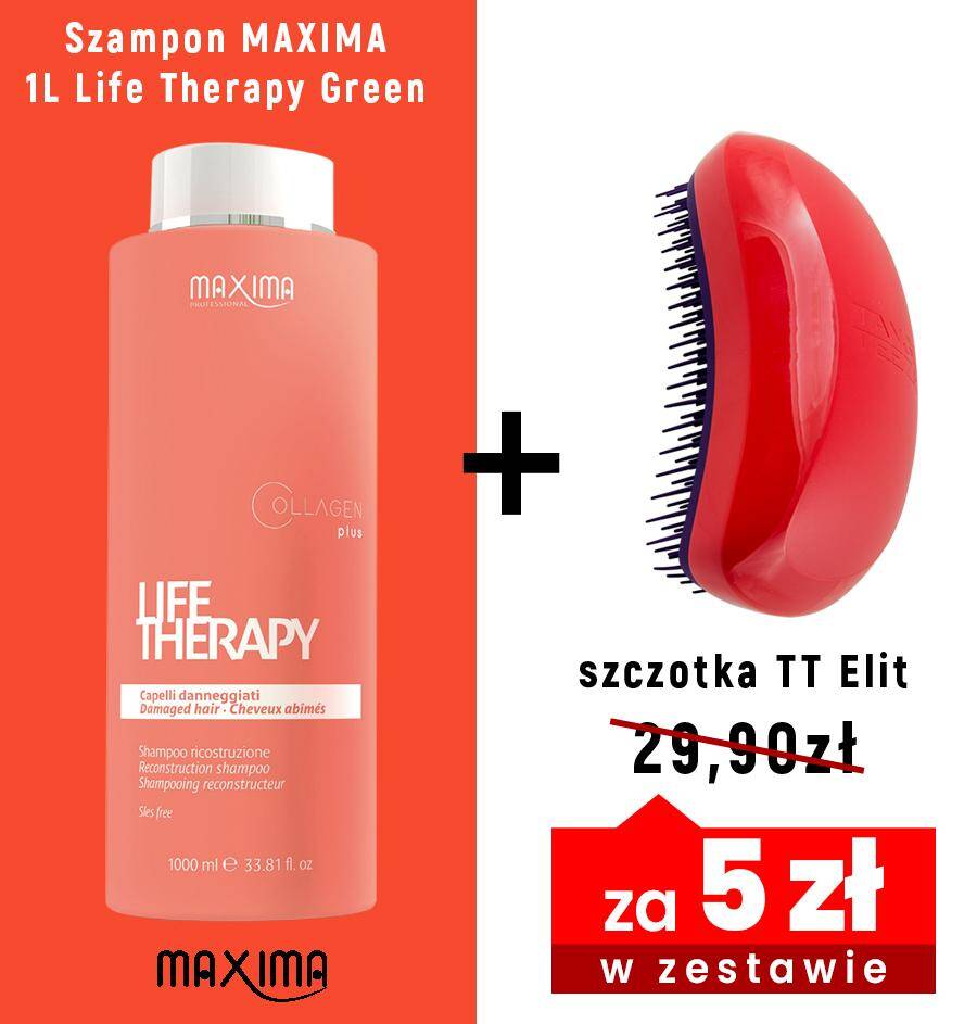 Szampon MAXIMA 1L Life Therapy Green + szczotka TT Elite Winter Berry za 5zł