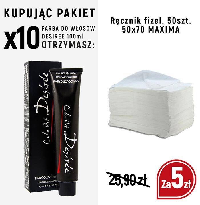 Farba DESIREE x 10 + ręczniki 50szt/op Maxima  za 5zł