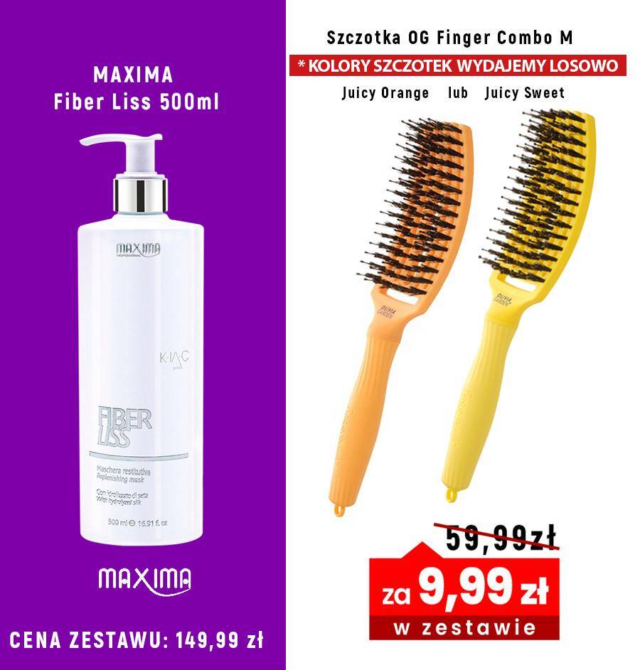 MAXIMA Fiber Liss 500ml maska + szczotka OG żółta Finger Sweet Lemoniade  za 9,99zł zestaw Olivia Garden