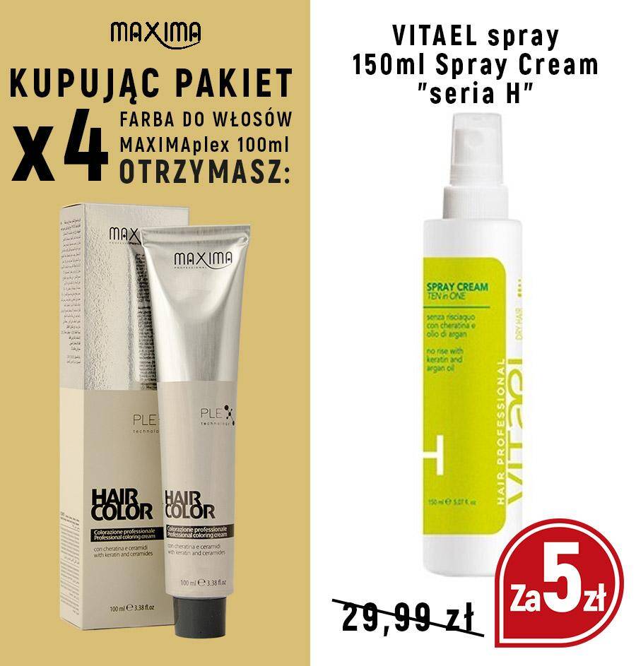 Farba MAXIMA Plex x 4 + spray 150ml VITAEL Hydrating za 5zł