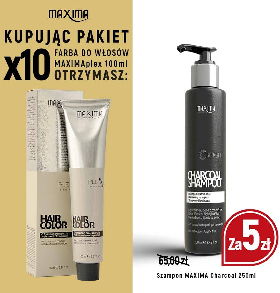 Farba MAXIMA Plex x 10 + szampon Charcoal 250ml MAXIMA za 5zł