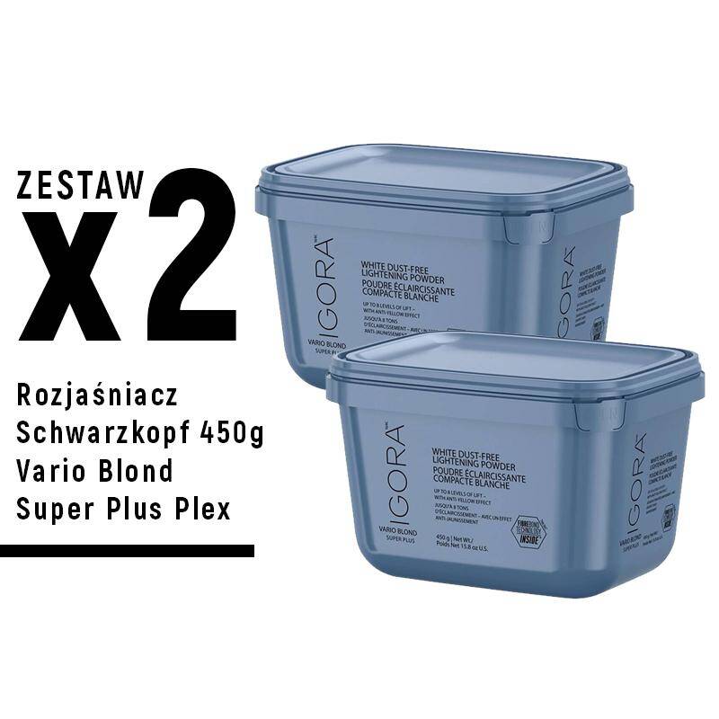 Rozjaśniacz Schwarzkopf 450g Vario Blond Super Plus Plex x 2szt  ZESTAW