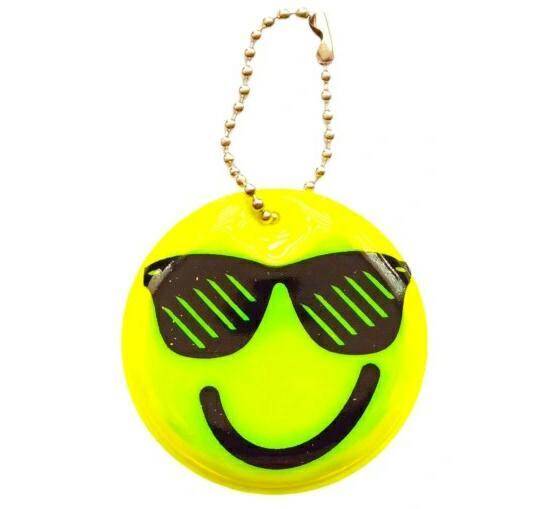 Tag - reflective keychain - smiley face