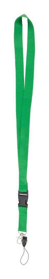Green lanyard with clip and phone holder - Length 80cm