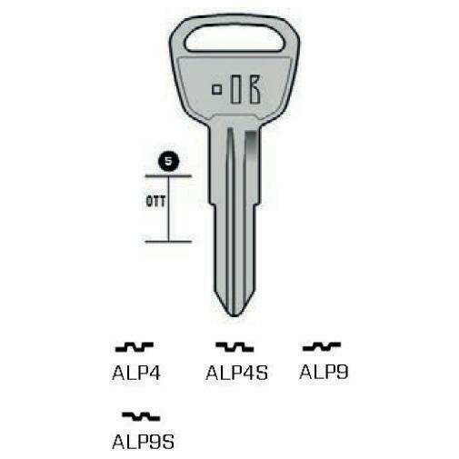 Notched key - Keyline ALP9S