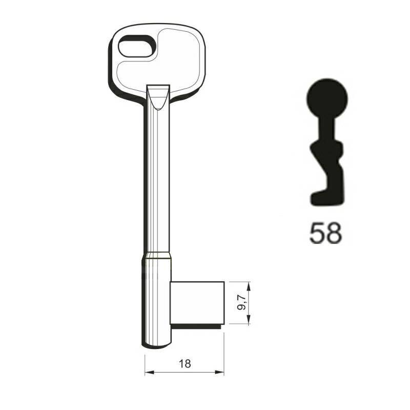 Klucz numerowany Częstochowa Typ N 58