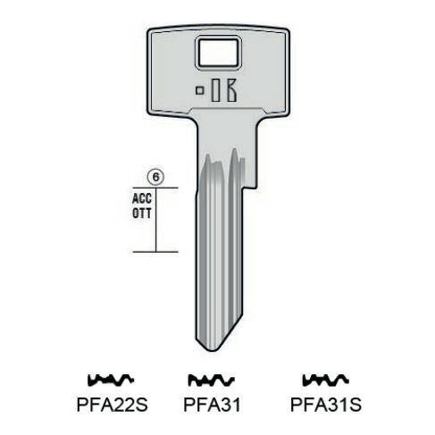 Notched key - Keyline PFA22S