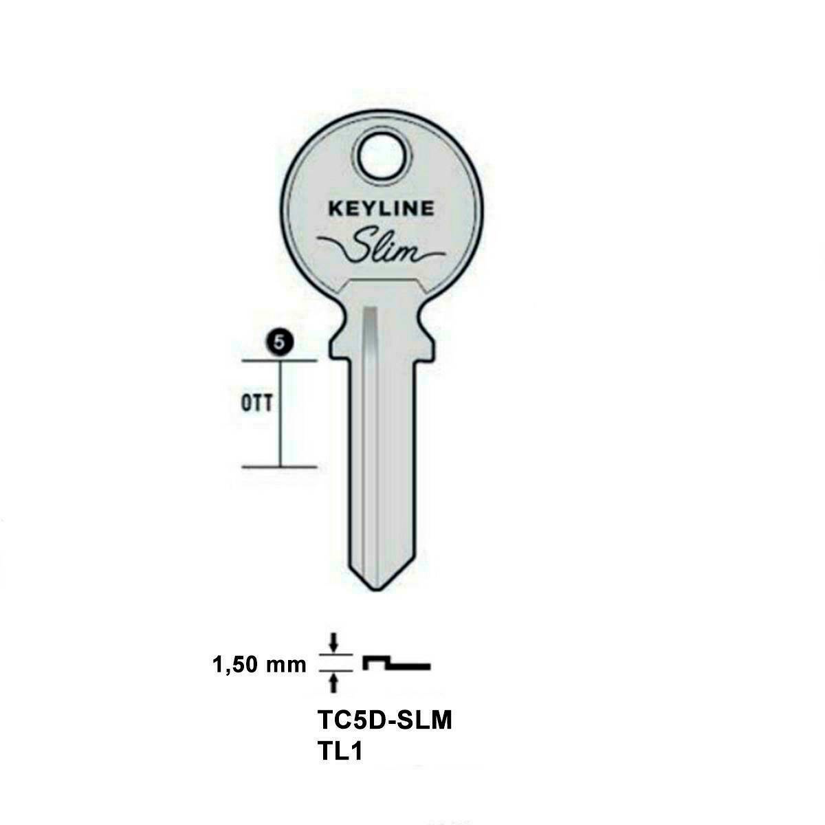 Notched key - Keyline TC5D 