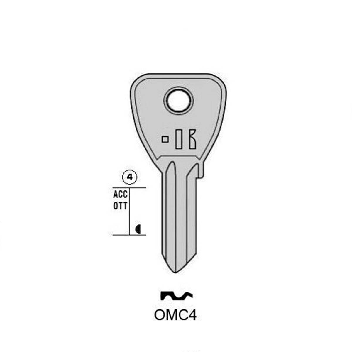 Notched key Keyline OMC4