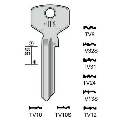 Notched key - Keyline TV13S
