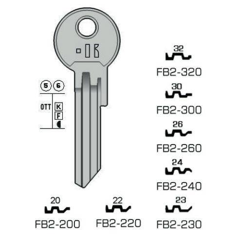 Notched key - Keyline FB2-300