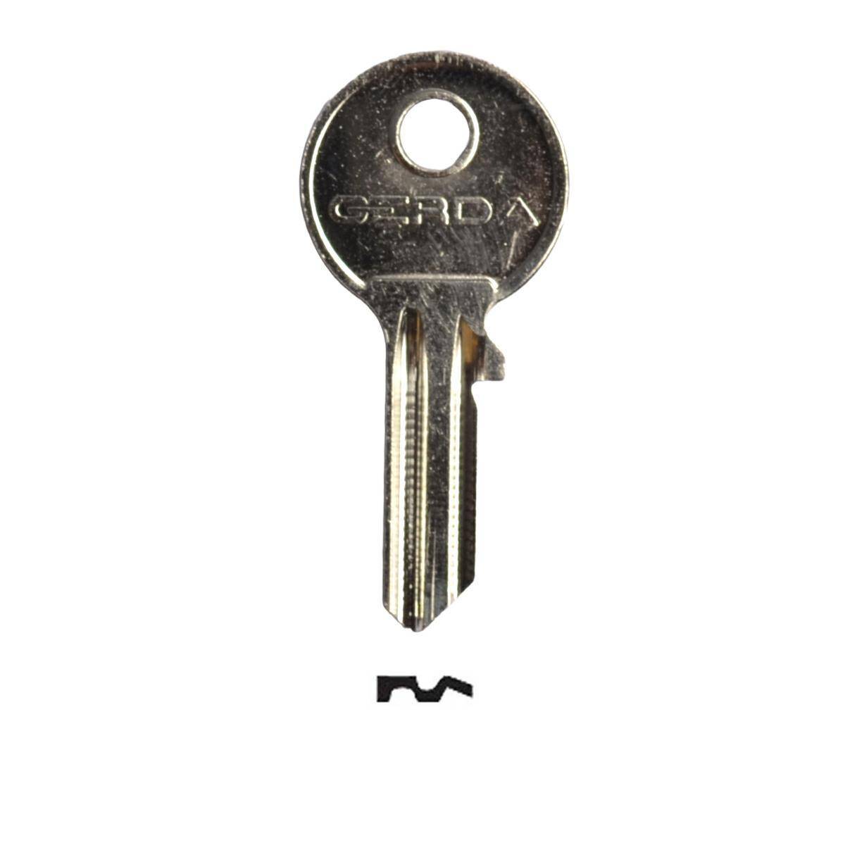 Gerda vernickeln Schlüssel Nummer 1 KL1ST