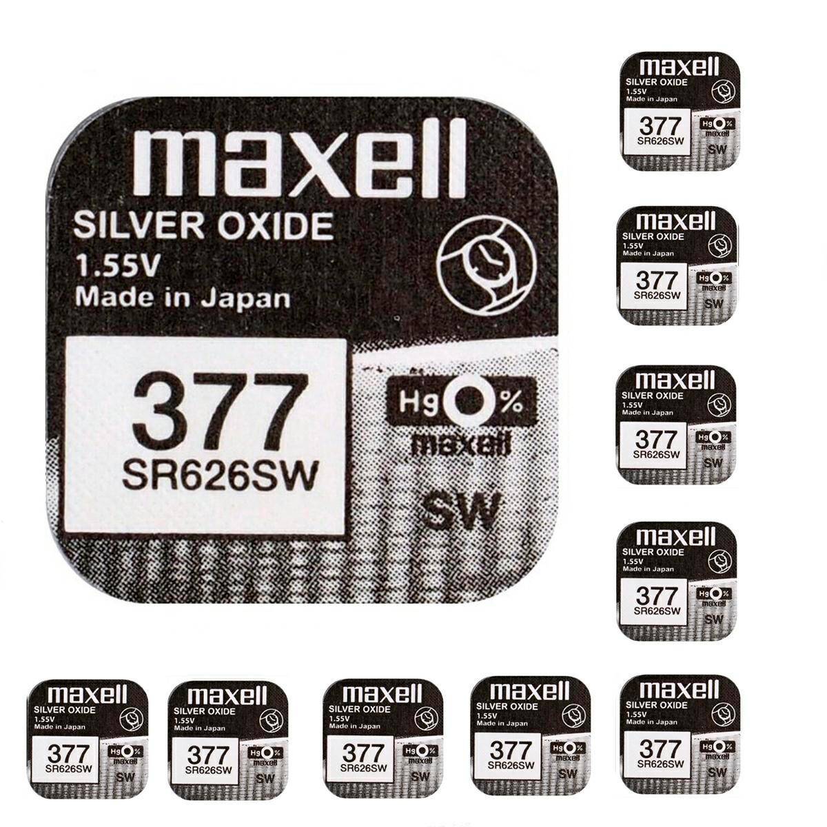 Batterie Maxell 377 SR626SW 1,55V 10 stck
