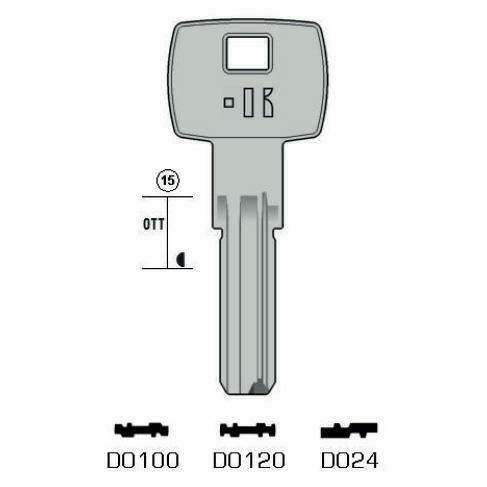 Drilled key - Keyline DO120