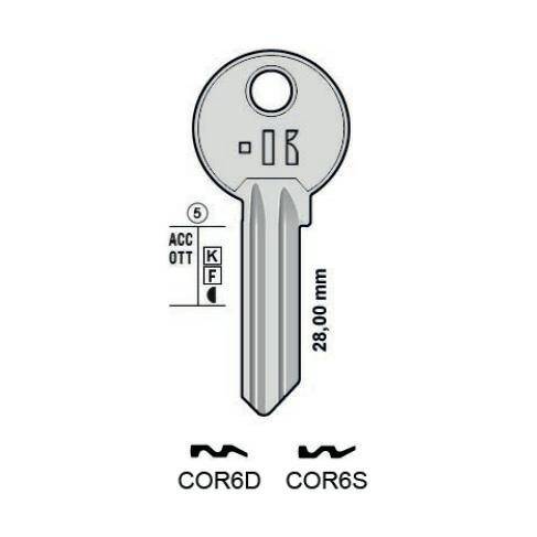 Notched key - Keyline COR6S