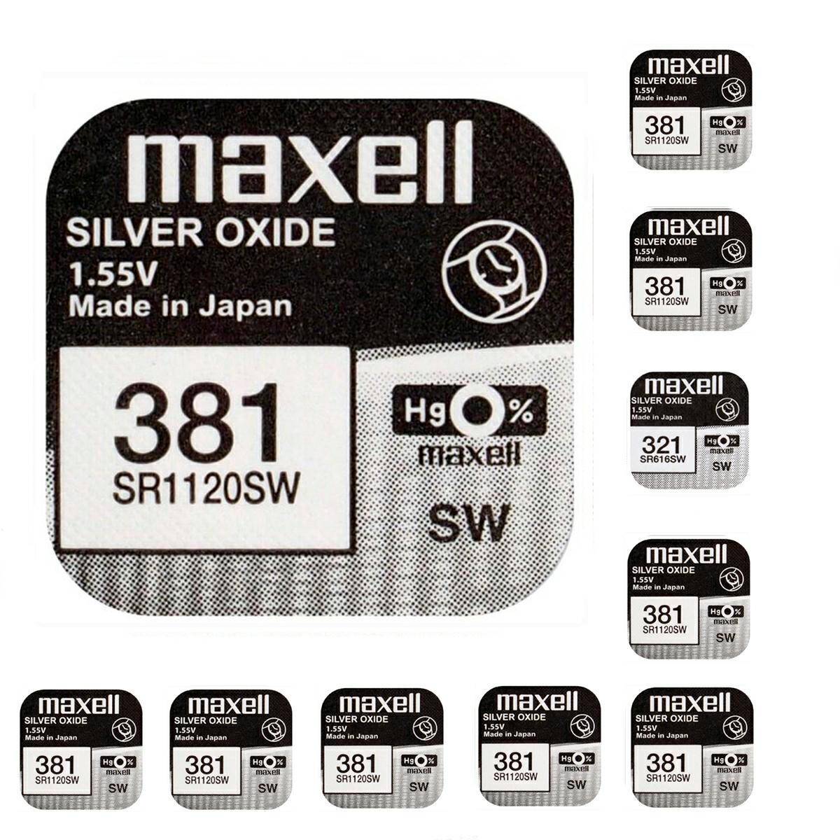Batterie Maxell 381 SR1120SW 1,55V 10 stck