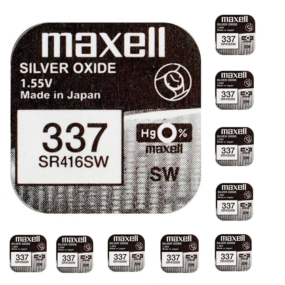 Battery Maxell 337 SR416SW 1,55V 10 pcs
