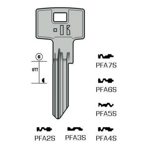 Notched key - Keyline PFA6S