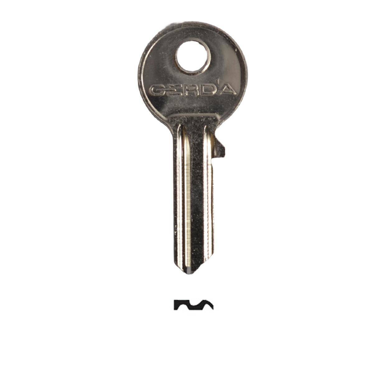 Gerda KL2ST nickel key - number 2