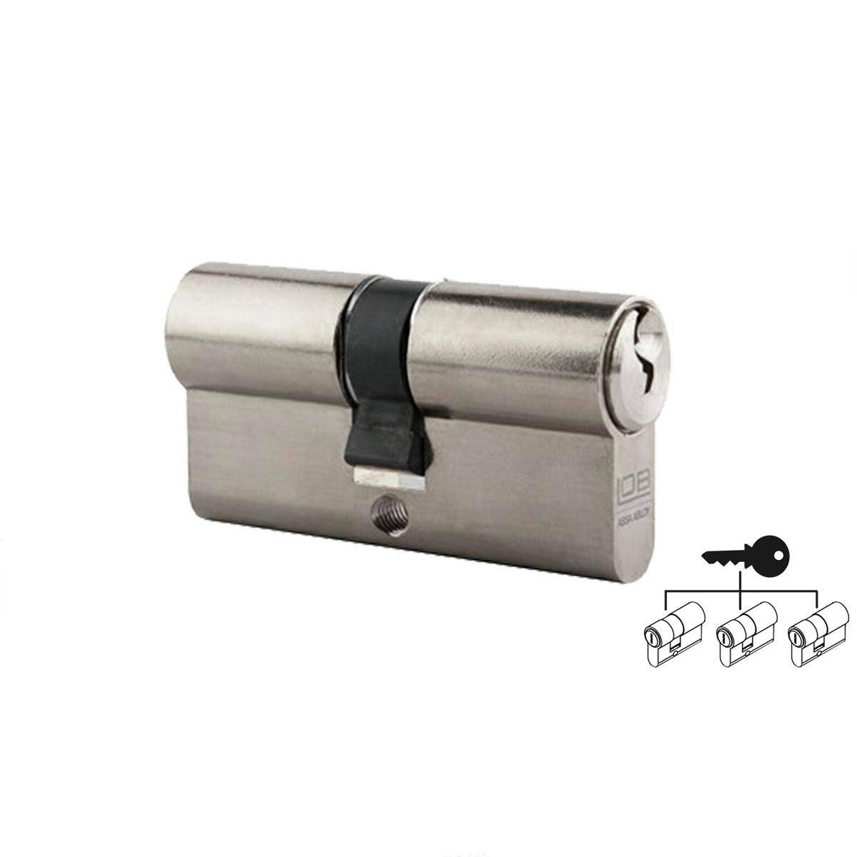 Zylinderschloss GWS54-55-2 nickel 55/55 -set