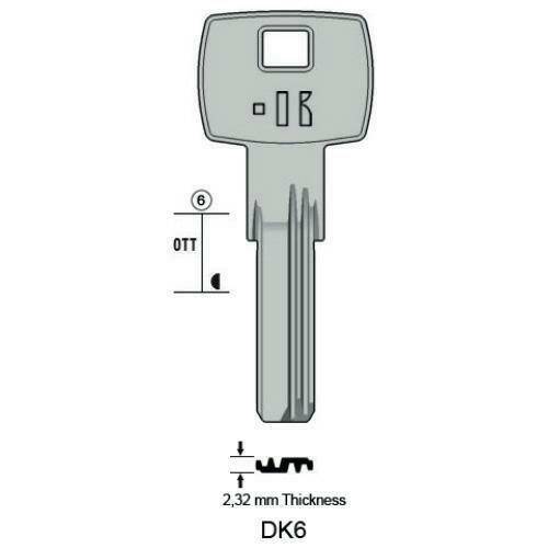 Drilled key - Keyline DK6
