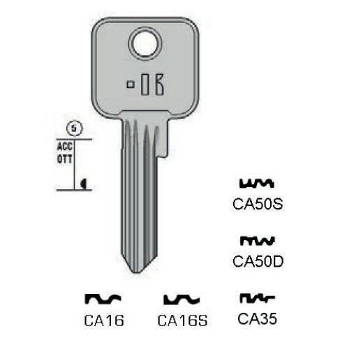Notched key - Keyline CA16