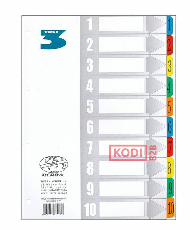 Tres przekładka numeryczna a4 1-10