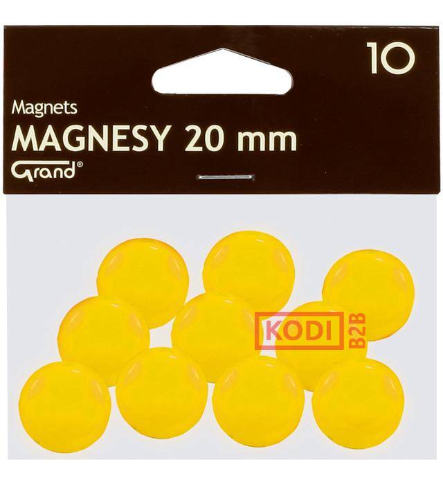Magnes 20mm GRAND żółty, cena za szt,
