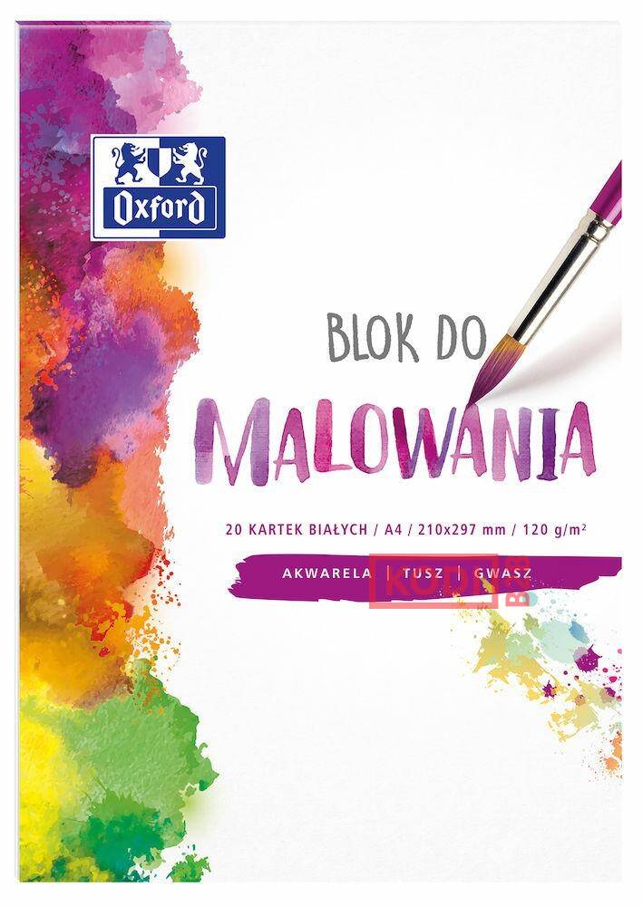 OXFORD BLOK DO MALOWANIA A4,20K.120G-BIA