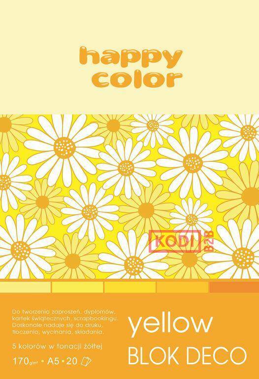 Blok Deco Yellow 170 g/m2, A5, 20 ark.,