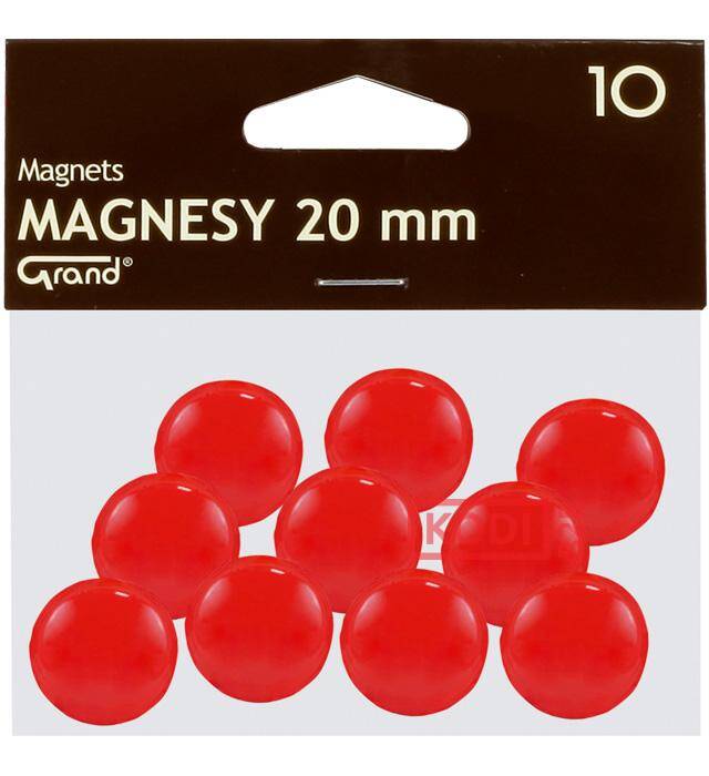 Magnes 20mm GRAND czerwony, cena za szt,