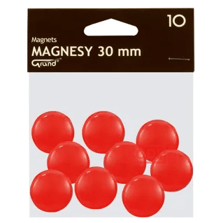Magnes 30mm GRAND czerwony, cena za szt,