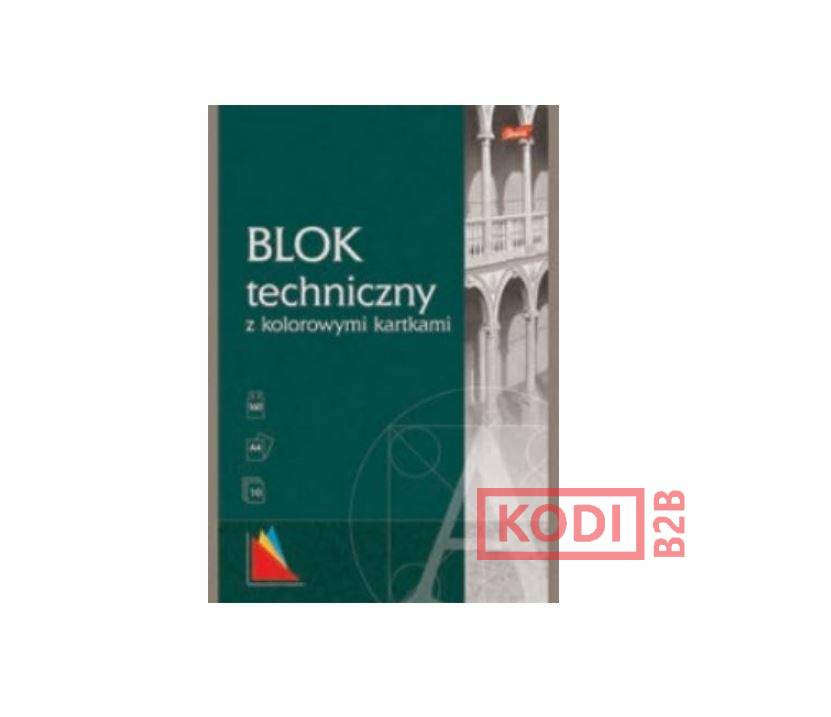 BLOK TECHNICZNY Z KOLOR.KARTK.A4 10K.MIX