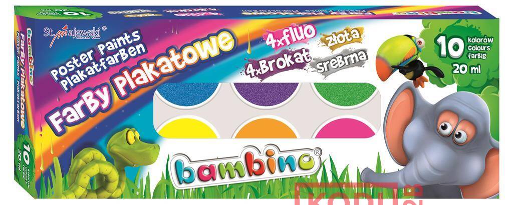 FARBY PLAKATOWE 10 KOL,20ML.BROKAT FLUO