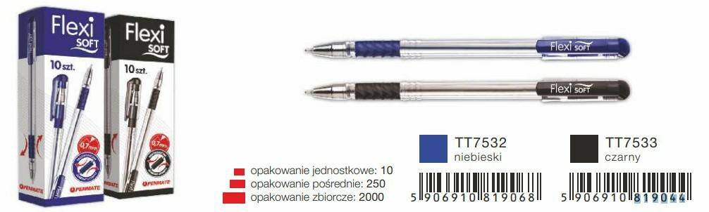 PENMATE DŁUGOPIS FLEXI SOFT CZARNY OP.10