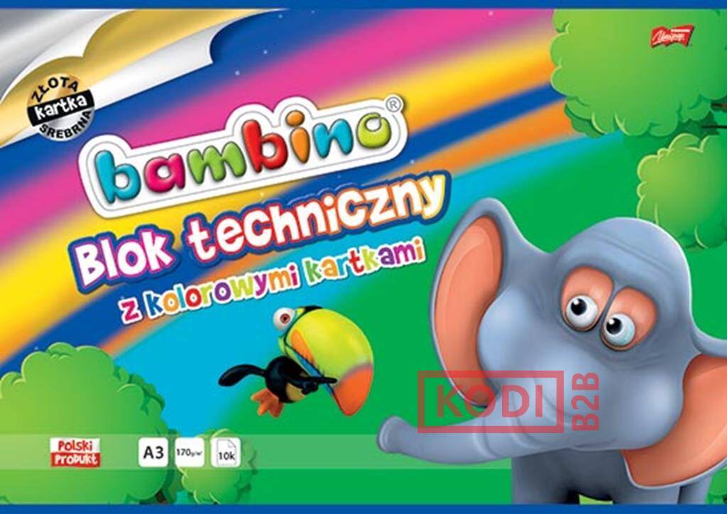 Blok techniczny z kolorowymi kartkami A3