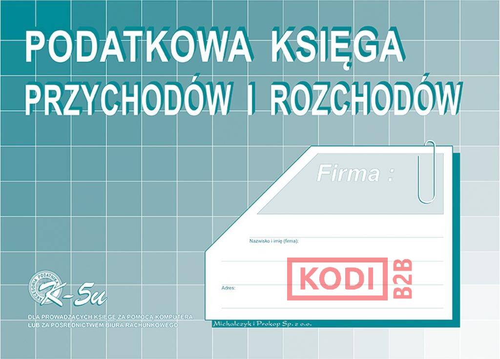 K-5U PODATKOWA KSIĘGA KOMPUTEROWA A4