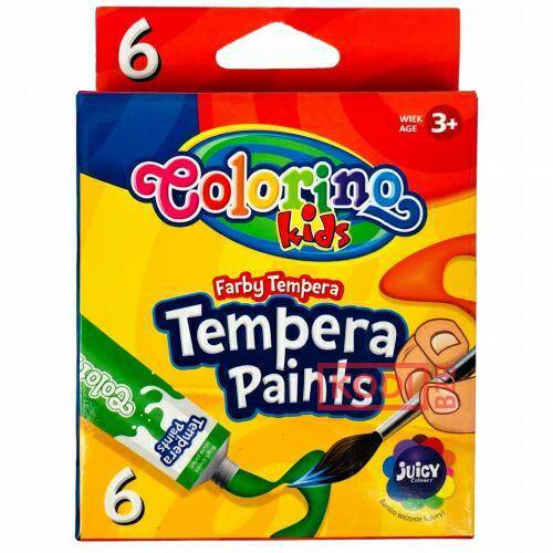 KIDS FARBY TEMPERA  W TUBACH 12 ML 6 KOL