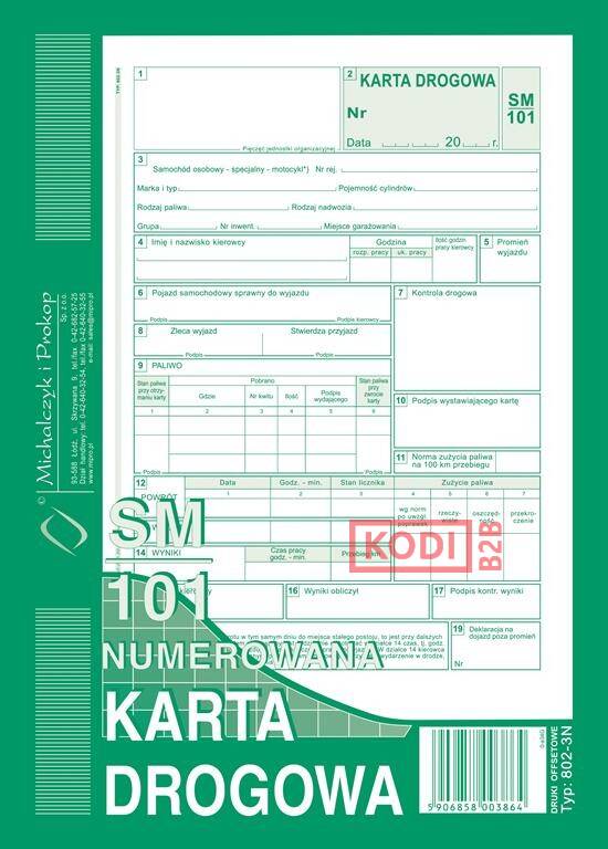 802-3-N KARTA DROGOWA A5 SM101