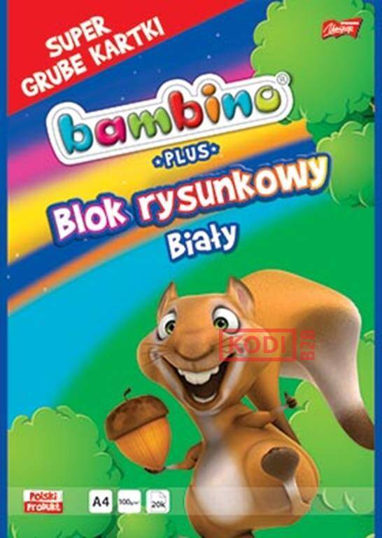 Blok rysunkowy A4 20k BAMBINO PLUS (supe