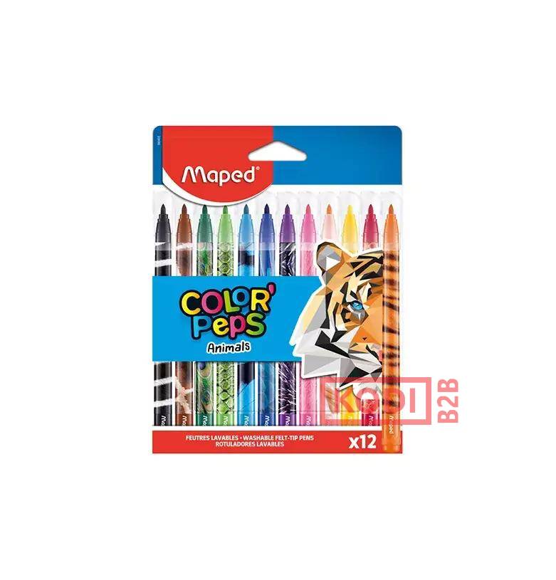 FLAMASTRY COLORPEPS ANIMALS 12SZT