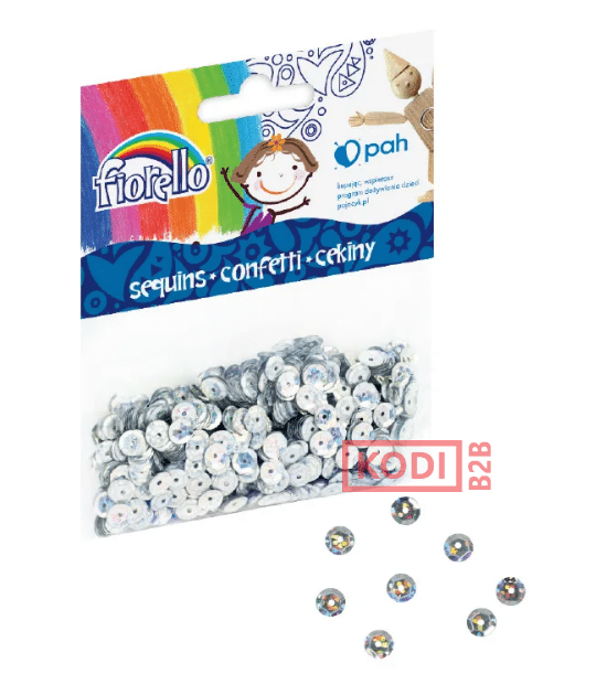 Cekiny confetti GR-C14-6S kółko srebrne