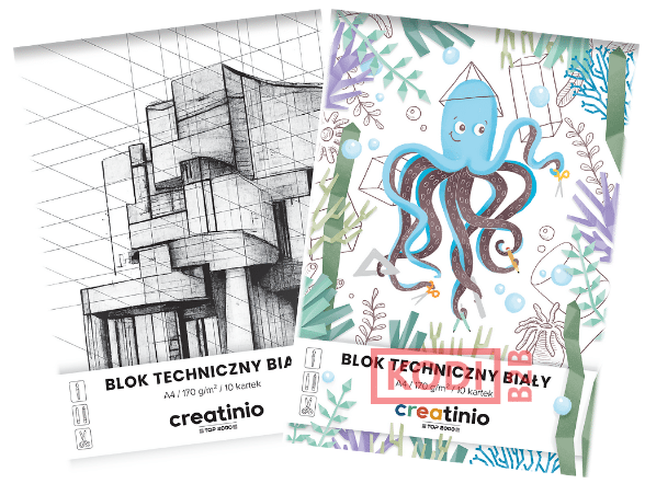 CREATINIO BLOK TECHNICZNY A4 BIAŁY 10K.