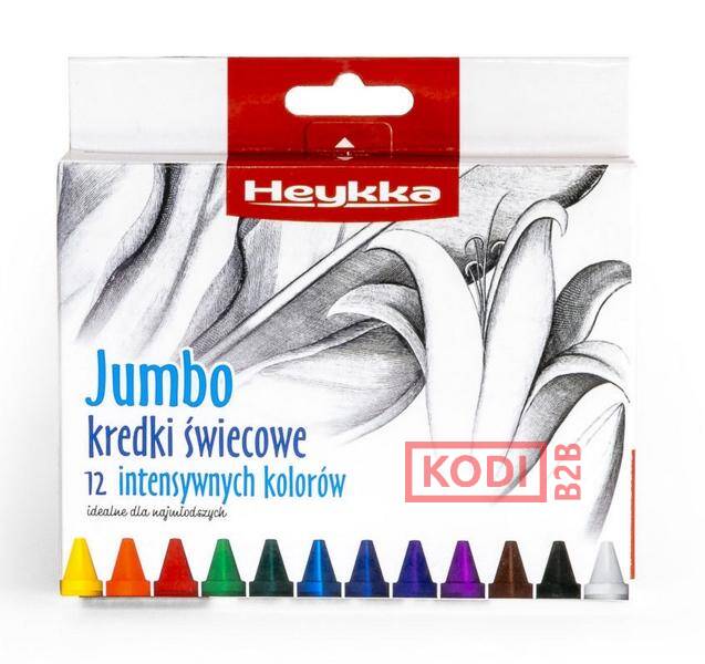 HEYKKA Kredki świecowe JUMBO 12 szt./opk