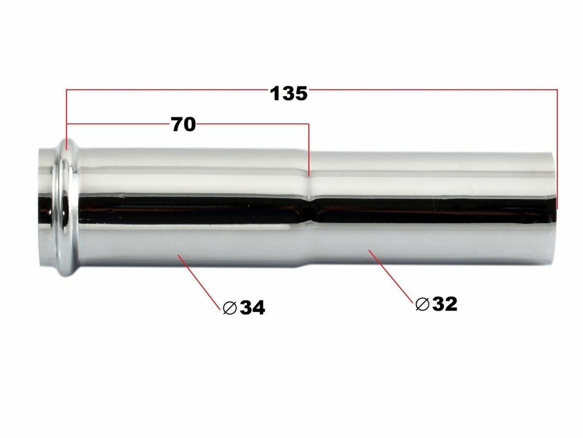 Rurka łącznik z mufą chrom 32 mm (Zdjęcie 3)
